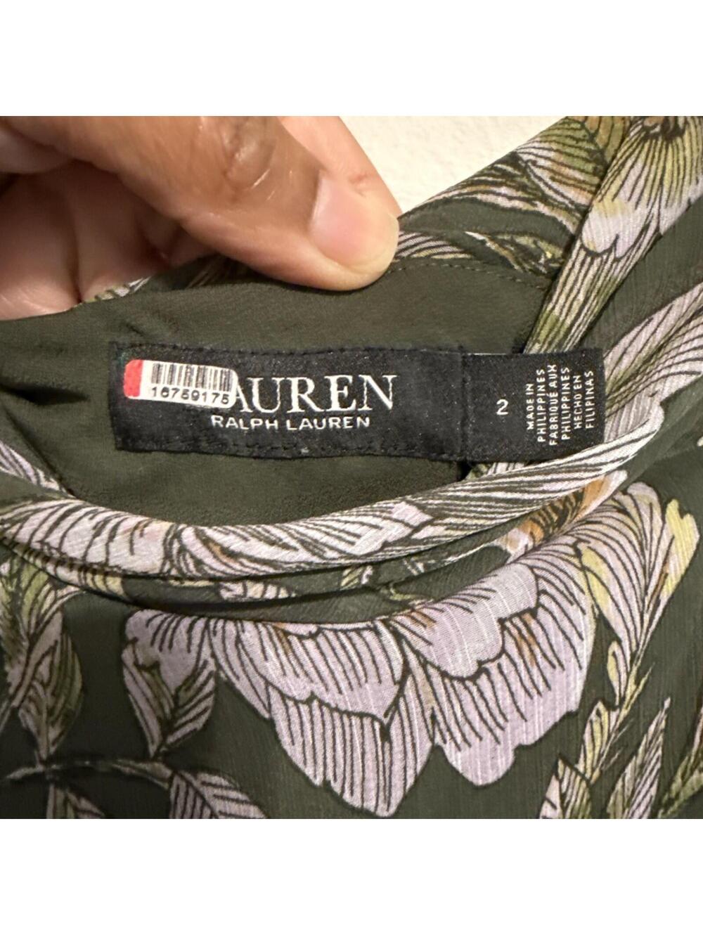 $295 Lauren Ralph Lauren Off-the-Shoulder Kanerite Asymmetric Floral Gown Sz: 2 - Picture 10 of 14